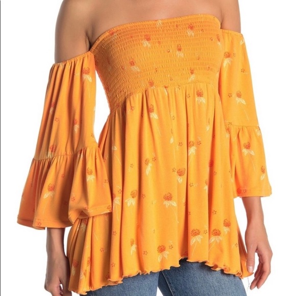 Free People Lana Off the Shoulder Smocked
Tunic Size M - Picture 1 of 5